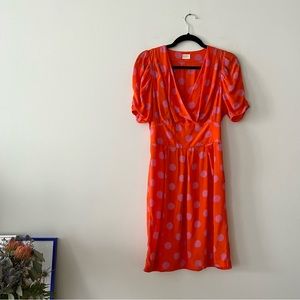 Gorman Silk Polka Dot Surplice Dress